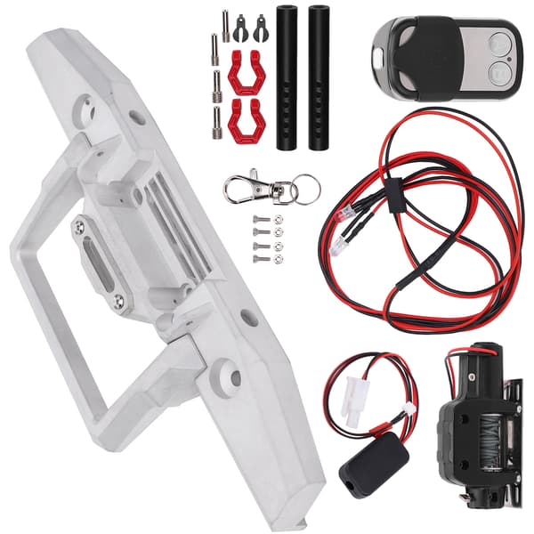 RC Front Bumper Spil Tilbehørssæt Kompatibel SCX10 TRX4 1 10 Skala RC Bil Sølv