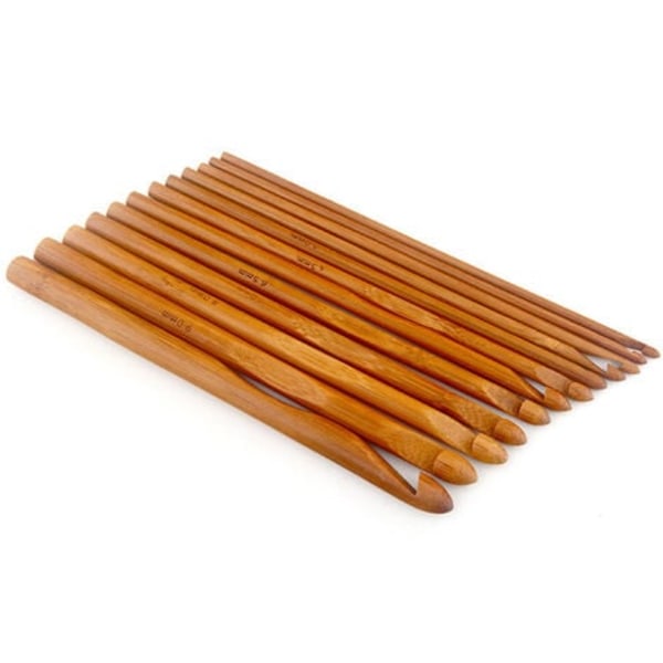 Karbonisert bambus rund heklenål 12 størrelser genser nål hekleverktøy FR20007