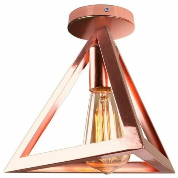 Retro bur triangel design taklampa, modern takbelysning, vintage industriell stil roséguld metall, sovrum caf