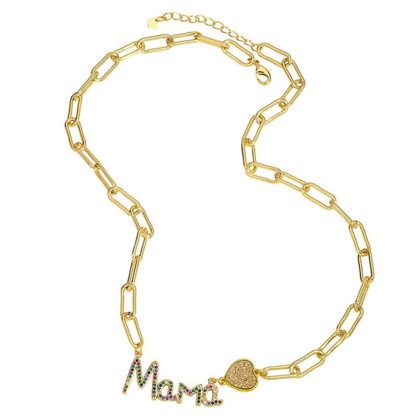 Halskæde gave til mor Zircon Mama Heart Stud Fashion smykker Ac8416 B