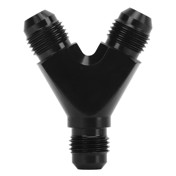 Universal Läckagesäker Y-adapter 6AN Bränsleslang Kopplingsunion Splitter Svart Anodiserad Beläggning