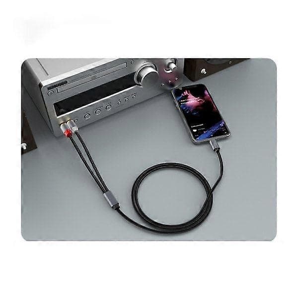 USB-C to 2x RCA Stereo Audio Cable Grey 1.2 m