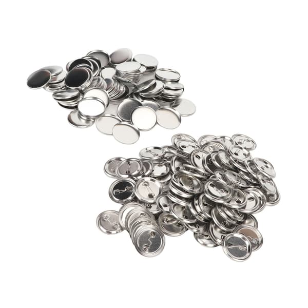 100-sæt Pin Back Button Dele Robust Metal Plast Rustfrit Stål Equalizer Knap Fremstillingsmaterialer til Brand DIY 37MM