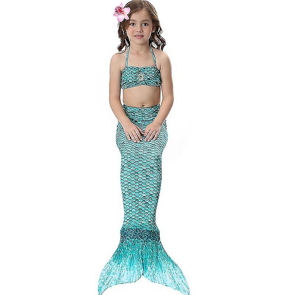 Lasten tytöille yksiosaiset yksisarviset bikinit uimarantavaatteet Dark Green 10-11 Years