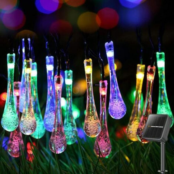 Solar String Lights, 8 blixtar läge SOLAR GARDEN/UTOMHUS DECORATIVE PLATOR, Multicolor LED FAIRY FLUMES för trädgård uteplats Yard Hem Bröllopsfest Jul