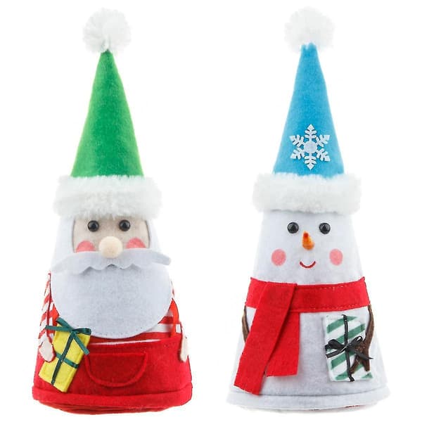 Julepynt Julemanden Snemænd Gavepose Slikpose Juleaften Æblepose Scene Ornament (2 stk)