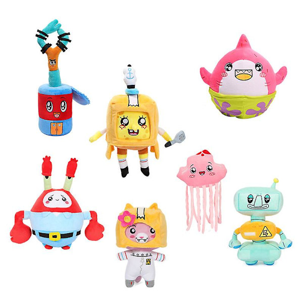 SpongeBob Lankybox Gosedjur Plyschleksak Foxy Boxy Rocky Shark Robotdocka Barnpresent Ocean Crab