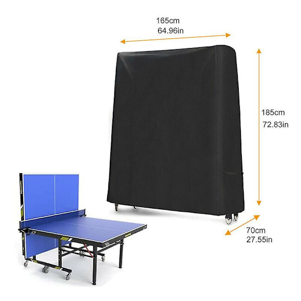 Beskyttelsestrekk, trekk til bordtennisbord i Oxford-stoff 165 X 70 X 185 Cm Motstandsdyktig mot vann og Uv-stråler. Meislet