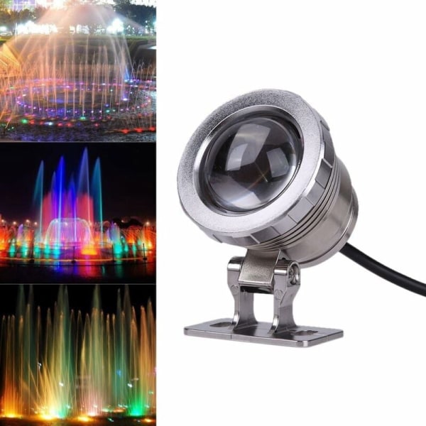 RGB undervandslys, vandtæt lys, akvariespotlight (sølvplan spejlskal (10W)),