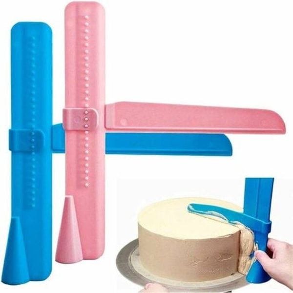 Kakun tasoitin, säädettävä kakkulastat Cake Scraper Fondant tasoitustyökalu Kakun koristeluun kiillotusaine tasoitin (2 kpl pakkaus)