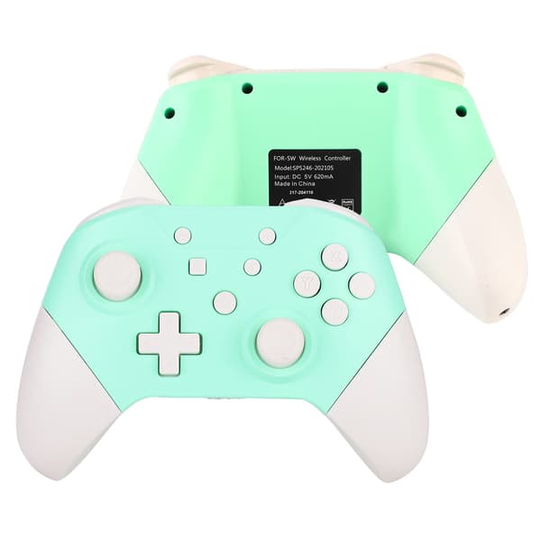 Trådløs Bluetooth-spillkontroller med NFC 3D-joysticker for Nintendo Switch Pro Grønn Hvit