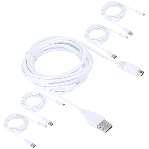 5 st 3M USB-laddningskabel för Wii U-spelkonsol Dat synkroniseringstillbehör