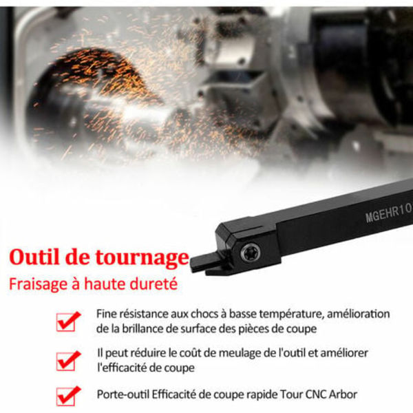 Hög hårdhet 9-delad set Metallfräs CNC-svarv verktygshållare med skiftnyckel 10 mm blad