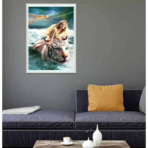 Tiger beauty diamantmaleri (30x40 fulle diamanter)