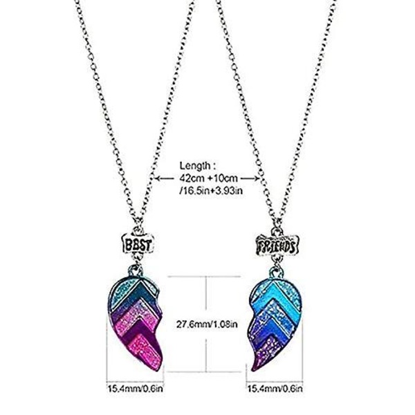 4 kpl/ set Bff kaulakorut ja rannekorut Parhaat ystävät Half Heart Pendant Chain Kaulakorut Half Heart Friendship set
