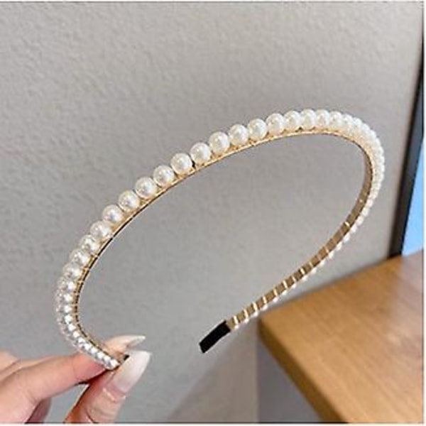 Korea Style Pearl Beaded Hair Hoop Pandebånd Lady 16