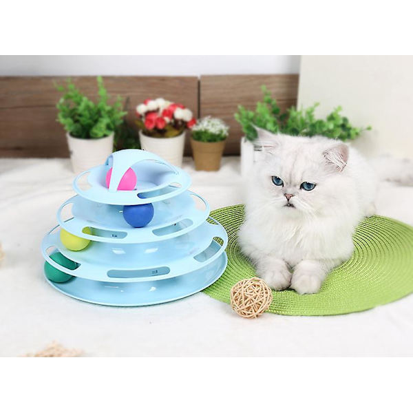 spela bräda spår torn rolig katt leksak White