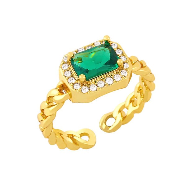 Sormus Vintage Zircon Metallic Element Muotikorut Ac9501 Green