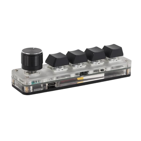 Mini 4 Tangent 1 Ratt USB Bluetooth Blå Switch Bakgrundsbelyst Programmerbar Knappsats Spel Kontor Media Plug Play