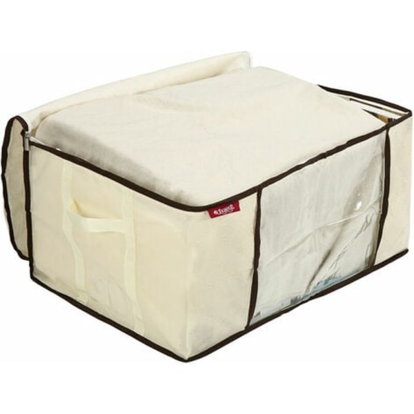 4 säilytyspussin set vetoketjuilla Kokoontaitettava organizer Vaatteet Peitot Vuodevaatteet Beige