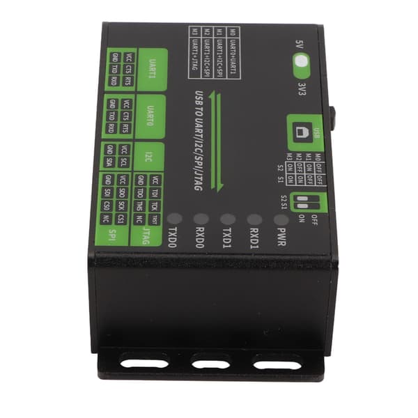 USB UART I2C SPI JTAG Konverter 3.3V 5V Industriel Aluminiumlegering Interface Adapter