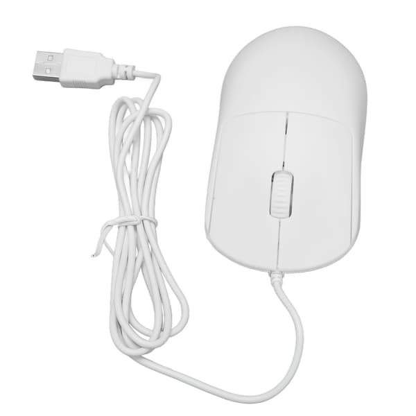 Ergonomisk hvid kablet mus til bærbare computere og stationære computere 1200DPI Optisk USB Plug and Play