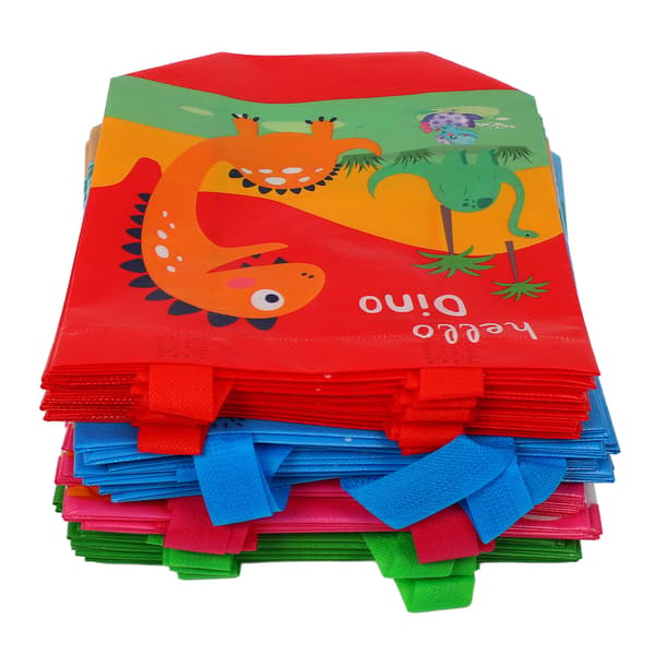 24 stk. søde dinosaur-gaveposer, foldbare non-woven dinosaur-festposer til fødselsdagsfester, babyshower