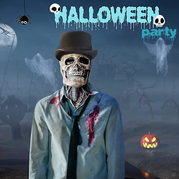 Halloween kallon naamio biokemiallinen päähine roolileikki rekvisiitta Black