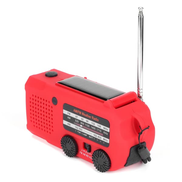 Håndsveiv Radio Solcellepanel ABS Nødlykt SOS Alarm Multifunksjon