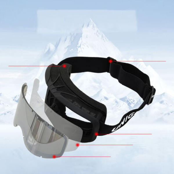 Goggles and Ski Goggles Motorsykkel Skateboard Mann Kvinne Anti-dugg sfærisk linse