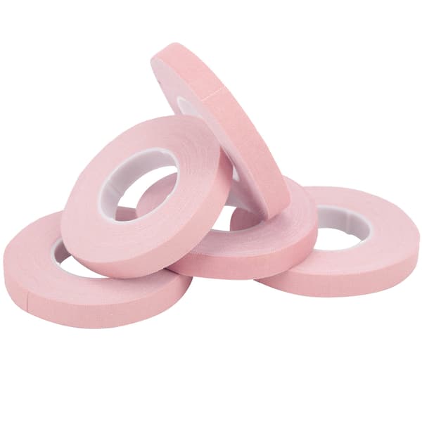 5 stk. fingertape i bomull, selvklebende plaster, håndbeskyttelse, saks, spilltilbehør, rosa