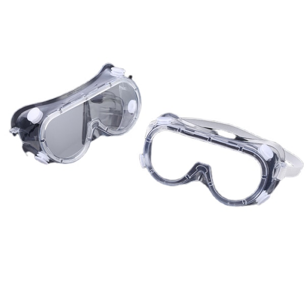 Genomskinliga skyddsglasögon med fyra pärlor stänksäkra glasögon polerade ridglasögon anti-dimglasögon 2 st svart+vit