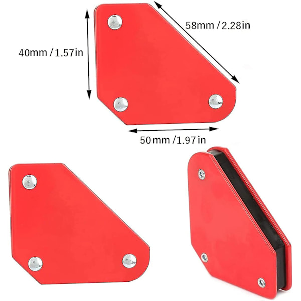 Magnetisk positioner, magnetsvejsevinkel 45 90 135, kraft 9 lbs/4 kg, pakke med 4