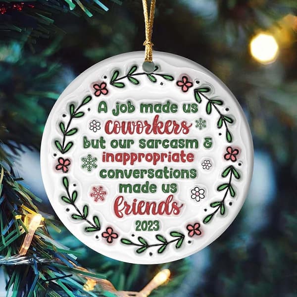 Personalized Circular and Interesting Christmas Tree Decorations, Christmas Decorations, Friendship Decorations