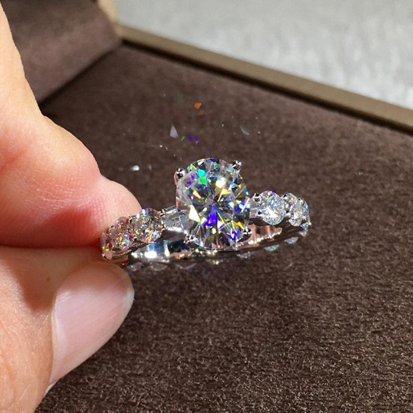 Elegant kvinder fuld rhinestone indlagt finger ring bryllup forlovelse smykker gave US 6