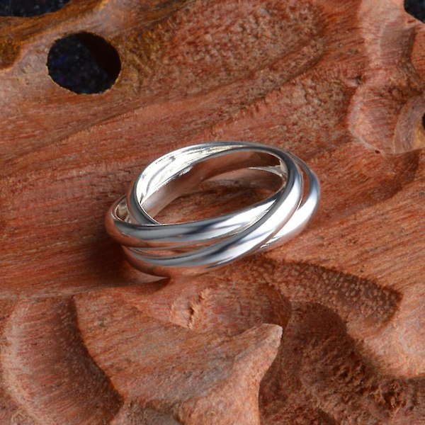 Kvinnor Creative Smooth 3 Circles Cross Finger Ring Bröllopsfest Smycken Present US 8