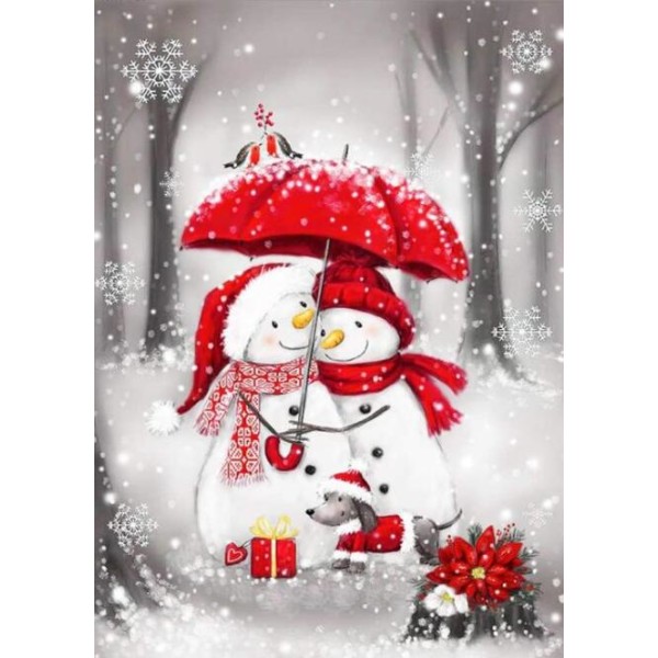 Christmas Snowman Paraply Diamond painting (30*40Cm)