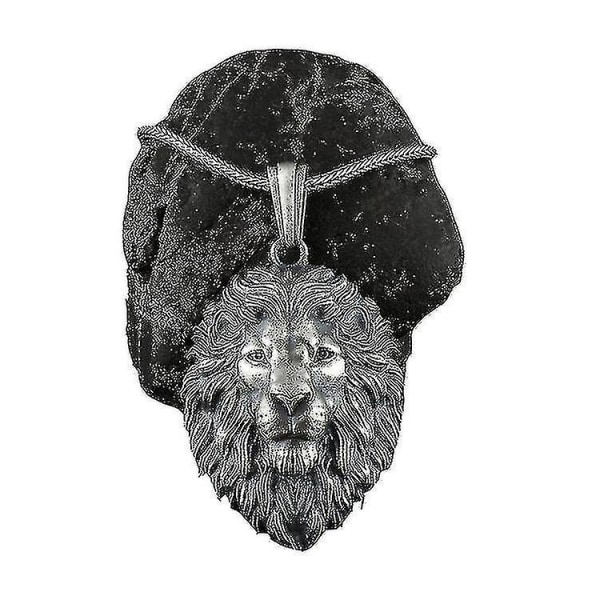 Lejonhalsband för män,nordisk Viking Lejonhuvud Hängsmycke Halsband Lejonhalsband