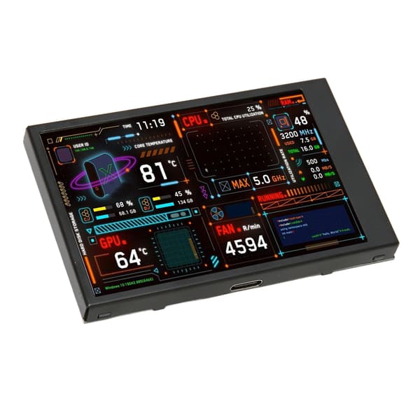 3,5-tommers IPS-datatemperaturmonitor Dobbel USB C Tilpassbar layout PC CPU-datamonitor ARGB-kabinett-temaeditor