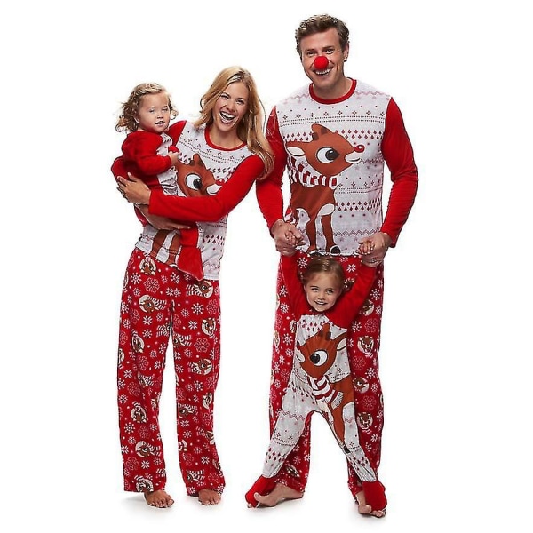 Perheeseen sopiva joulupyjamatti set Xmas-pyjamat 130CM Kid