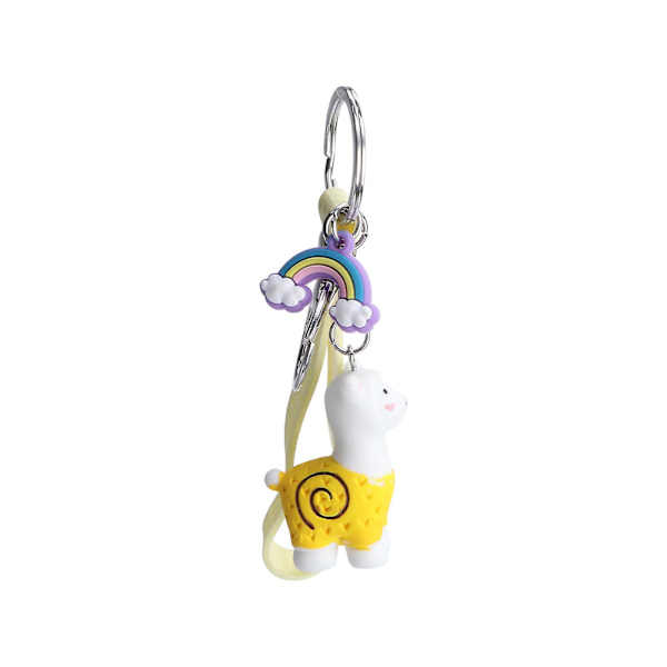 Alpaca Avaimenperä Creative Avaimenperä Ainutlaatuinen Avaimenperä Avaimen koristelu Pieni lahja pienille tytöille (keltainen)
