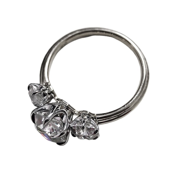 Kvinnor Ring Fyrkantig Form Dubbla Färger Smycken Geometrisk Cubic Zirconia Finger Ring Födelsedagspresenter Silver US 10