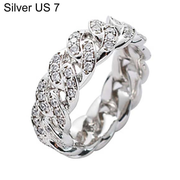 Mode Twisted Ring Creative Smycken Ring Cubic Zirconia Legering Finger Ring för present Golden US 6