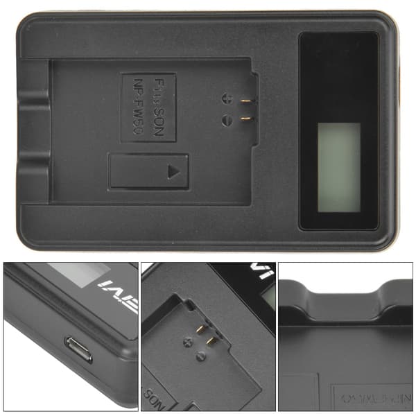 SEIVI NP FW50 Kamera Batteri LCD Display Oplader til Sony A6000 A6300 A6500 A7R A7