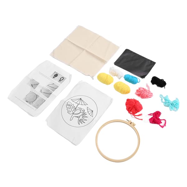 Punch Needle Kit DIY Gör tecknad papegojamönster Broderi Startkit för dekoration