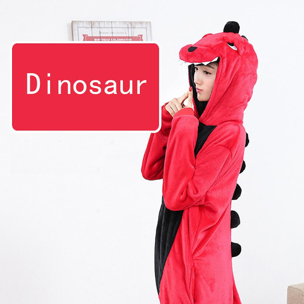 Dinosaur conjoined animal pyjamas Halloween rollespill S Red