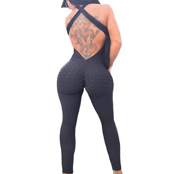 Kvinder Yoga Jumpsuits Workout Langærmede Sports Jumpsuits S