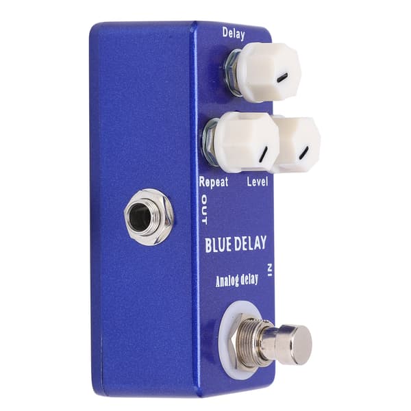 Mini Blå Analog Delay Guitar Effekt Pedal True Bypass Justerbar Instrument Tilbehør