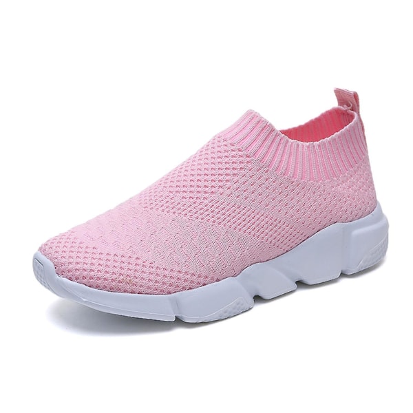 Naisten mesh Hengittävät urheilulenkkarit Litteät kengät Pink 40