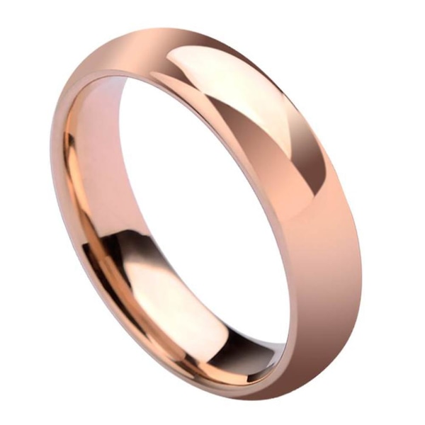 Unisex enkel hög polsk vanlig kupol fingerring par förlovningssmycken present Rose Gold US 11